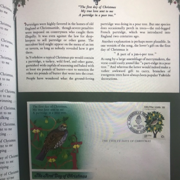 12 Days of Christmas Island Stamps Postal Commemorative Book 1977 Covers - Picture 4 of 7